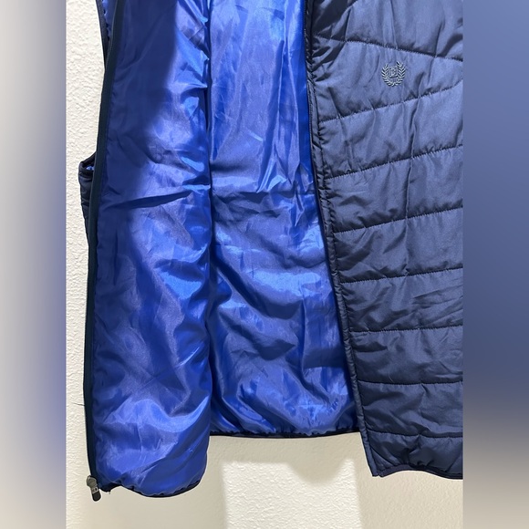 Chaps Quilted Packable Vest - Navy / Navy Embroidery / Royal Blue, Medium - Picture 6 of 8